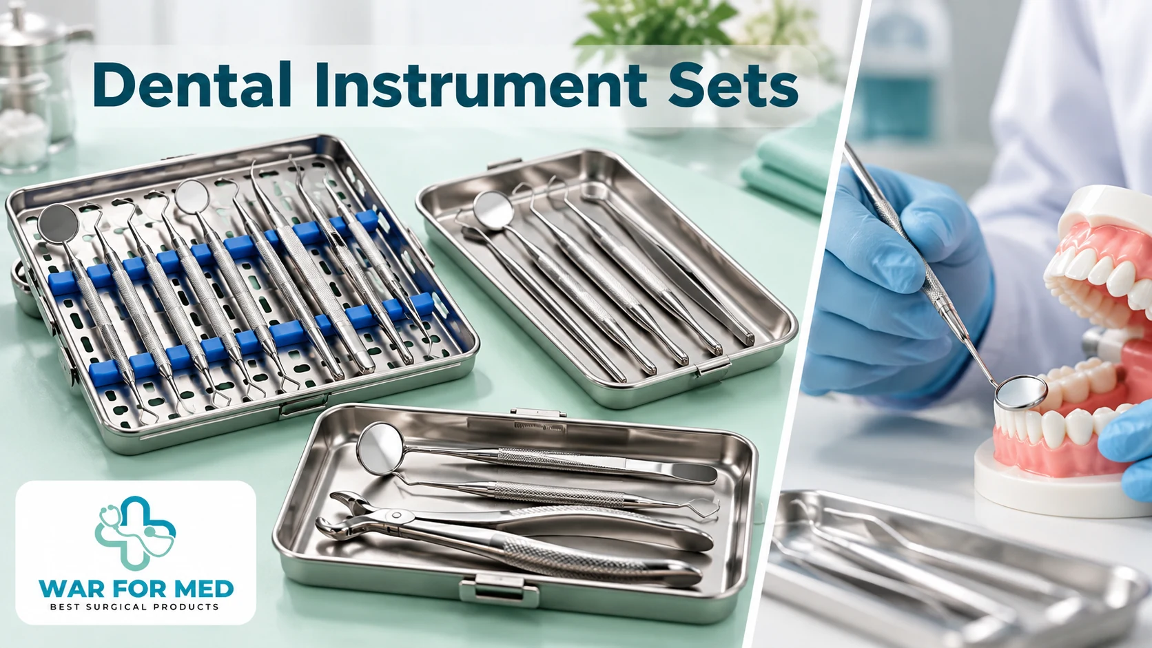 Dental Instrument Sets — illustrative instrument close-up and use demonstration, WAR FOR MED