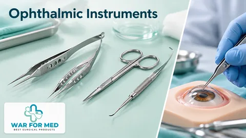 Ophthalmic Instruments — illustrative instrument close-up and use demonstration, WAR FOR MED