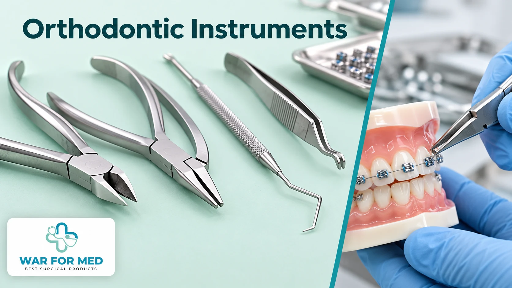 Orthodontic Instruments — illustrative instrument close-up and use demonstration, WAR FOR MED