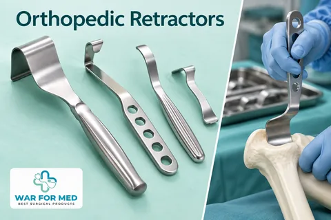 Orthopedic Retractors — illustrative instrument close-up and use demonstration, WAR FOR MED