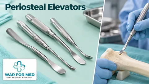 Periosteal Elevators — illustrative instrument close-up and use demonstration, WAR FOR MED