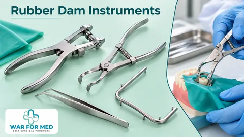 Rubber Dam Instruments — illustrative instrument close-up and use demonstration, WAR FOR MED