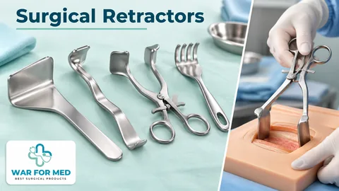 Surgical Retractors — illustrative instrument close-up and use demonstration, WAR FOR MED