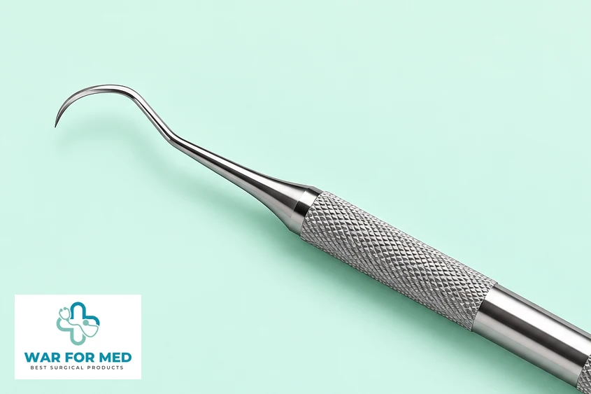 Sickle Dental Scaler — single instrument close view reference, WAR FOR MED