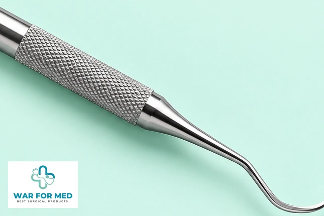 Sickle Dental Scaler — single instrument detail view reference, WAR FOR MED